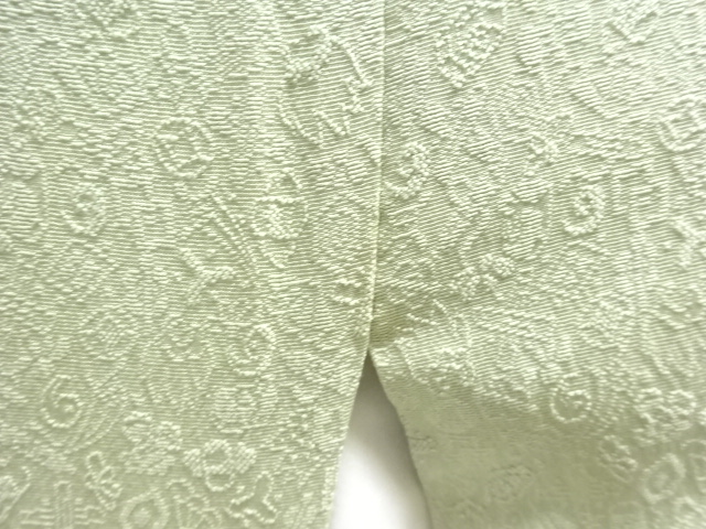  家紋織出し色無地着物